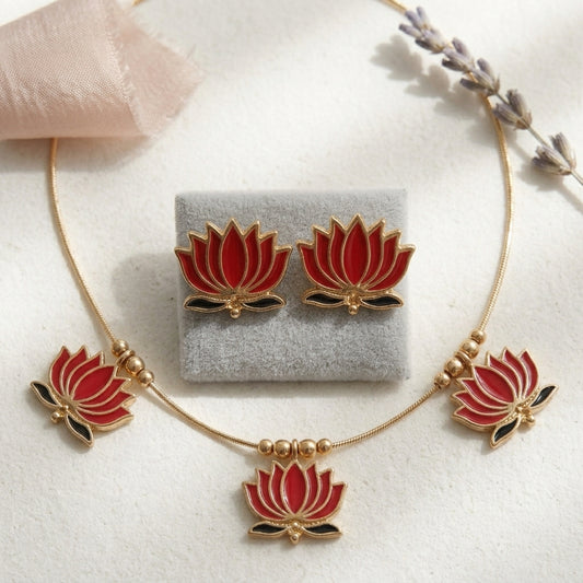 Lotus Necklace for Women | Kamal Ka Haar | Temple Jewelry That Brings Blessings & Beauty