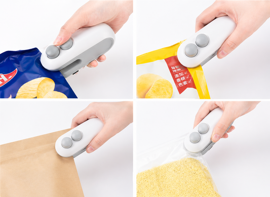 Mini Bag Sealer | Rechargeable 2-in-1 Food Sealer & Cutter | USB Charging | Keep Food Fresh
