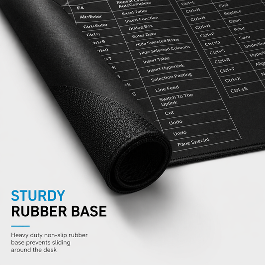 Master Shortcut Keyboard Mat | 100+ Office & Excel Keys | Anti-Slip Desk Pad