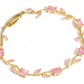 Tulip Bracelet for Women & Girls | Pink Stone Flower Bracelet Silver-Golden Plated Chain | Fashion Jewelry