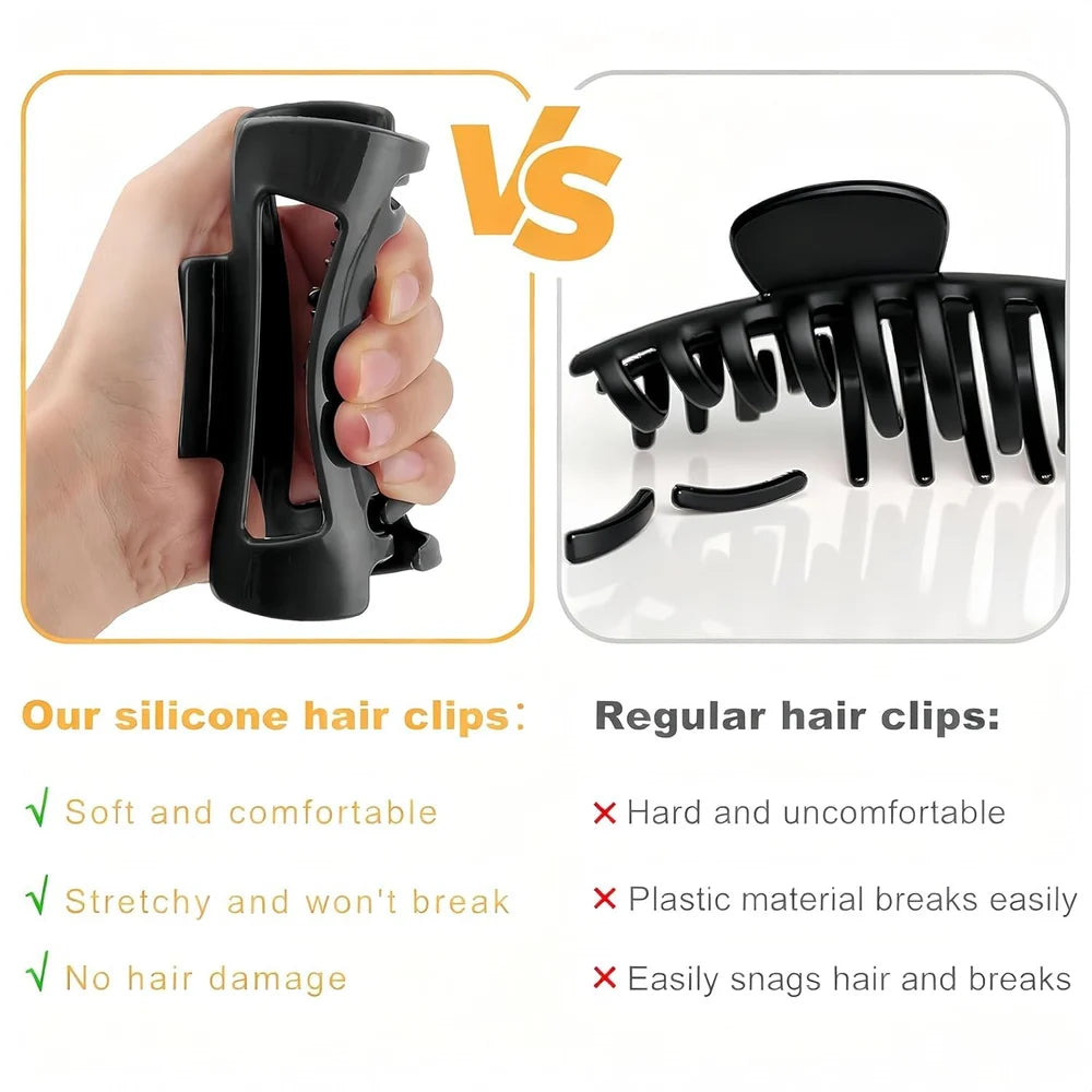 Flexible Silicon Hair Claw Clip | Strong Hold | No Breakage | All Hair Types