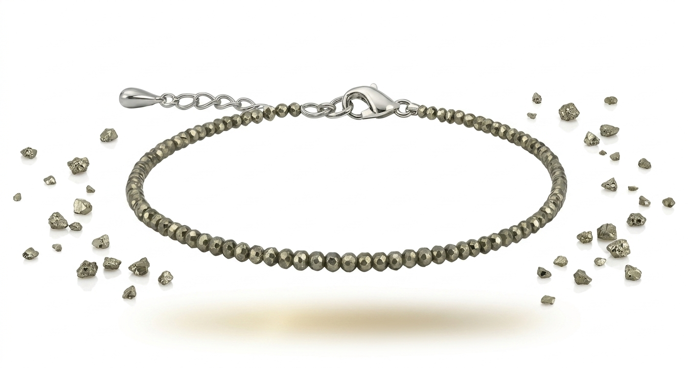 Raw Pyrite Anklet | Money Magnet Payal | Wealth & Protection | Certified Crystal