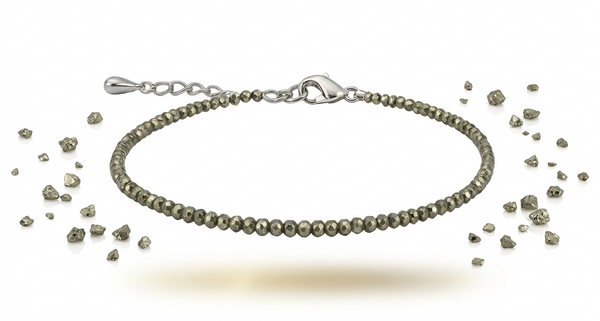 Raw Pyrite Anklet | Money Magnet Payal | Wealth & Protection | Certified Crystal