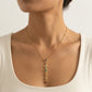 Chunky Spectrum CZ Pendant Necklace | 7 Stone Rainbow Pendant | Anti-Tarnish Gold Plated