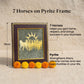 7 Horses Raw Pyrite Crystal Frame Vastu Home Office Décor Wealth Career Success