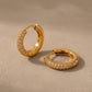 Chunky Gold Huggie Hoops | Pavé Diamond CZ Earrings | Thick Small Hoop Earrings Women | Minimalist Jewelry