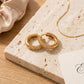 Chunky Gold Huggie Hoops | Pavé Diamond CZ Earrings | Thick Small Hoop Earrings Women | Minimalist Jewelry