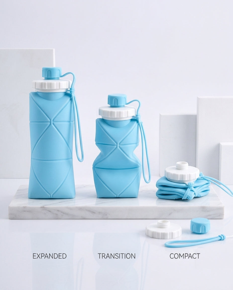 Foldable Silicone Water Bottle | Collapsible Travel Bottle | BPA Free & Leak Proof