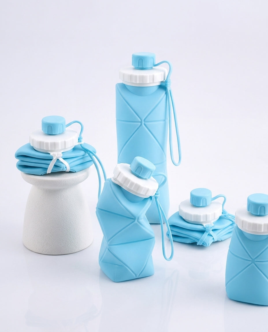 Foldable Silicone Water Bottle | Collapsible Travel Bottle | BPA Free & Leak Proof