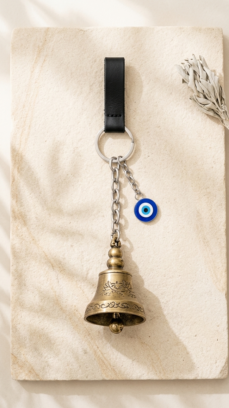 Guardian Bell | Evil Eye Protection | Nazar Raksha | Antique Brass Charm