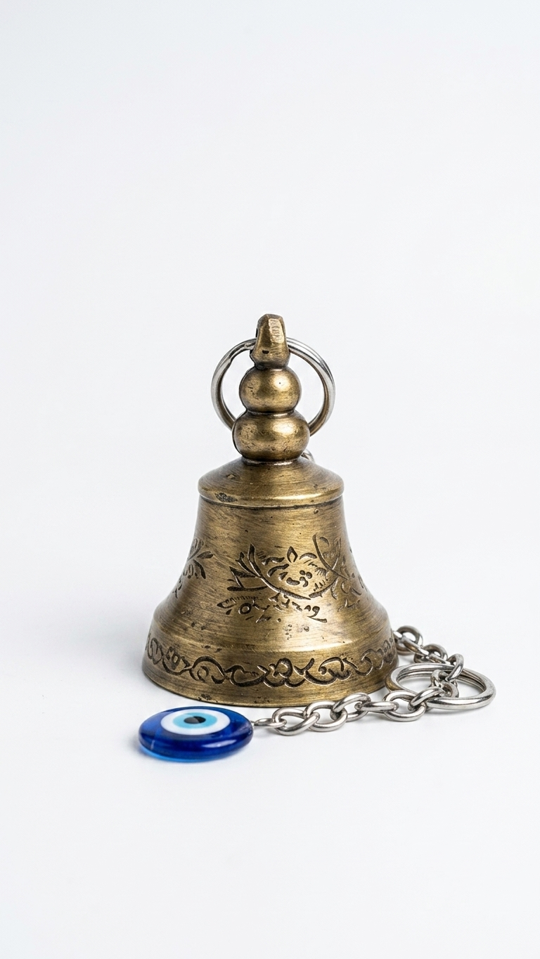 Guardian Bell | Evil Eye Protection | Nazar Raksha | Antique Brass Charm