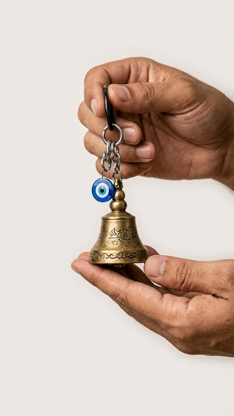 Guardian Bell | Evil Eye Protection | Nazar Raksha | Antique Brass Charm