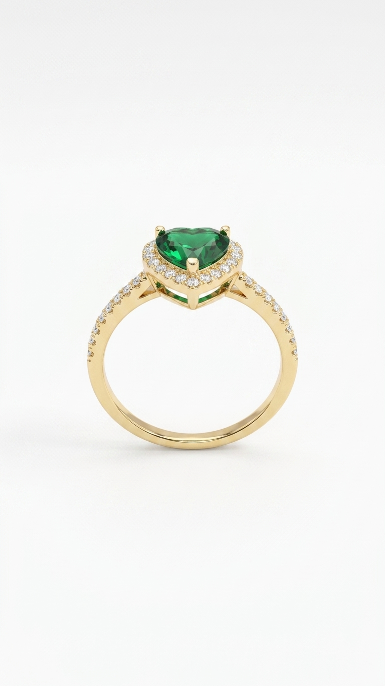 Emerald Heart Ring | Love & Healing Stone | Dainty & Elegant | Gift for Her