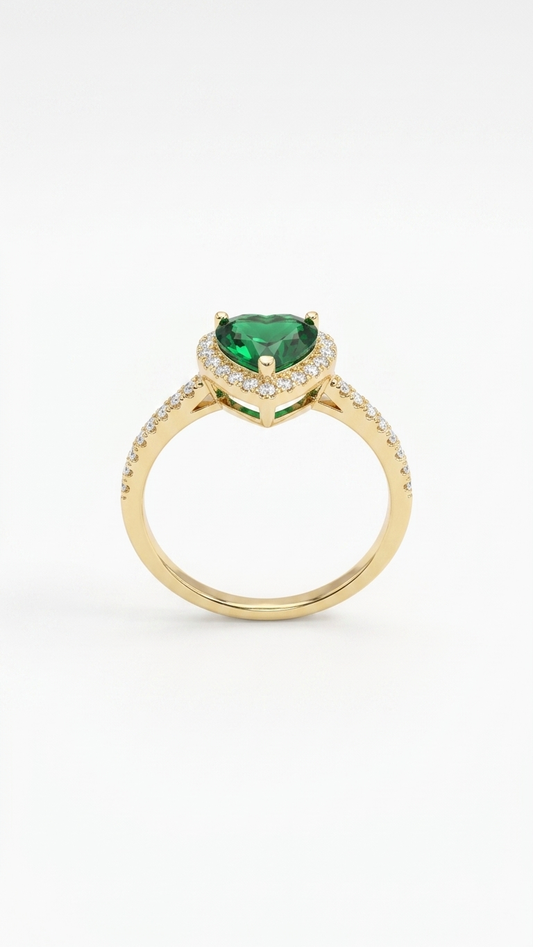 Emerald Heart Ring | Love & Healing Stone | Dainty & Elegant | Gift for Her