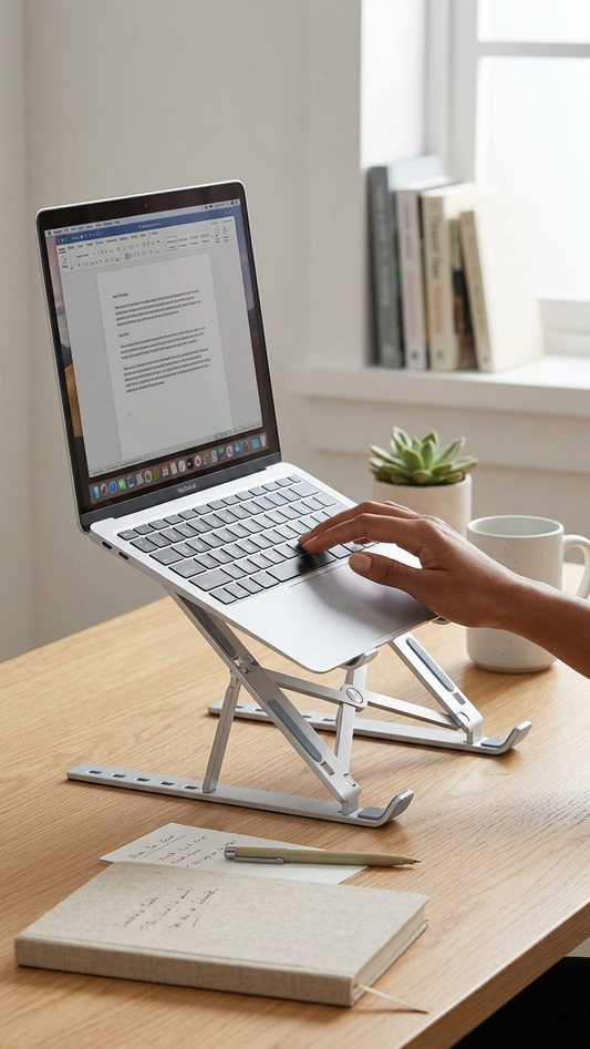 Adjustable Laptop Stand | Ergonomic Aluminum Riser | Portable & Foldable Design