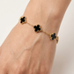 Four Leaf Clover Bracelet | Gold Plated Lucky Charm Bracelet for Women | Black Clover Anti Tarnish Jewelry